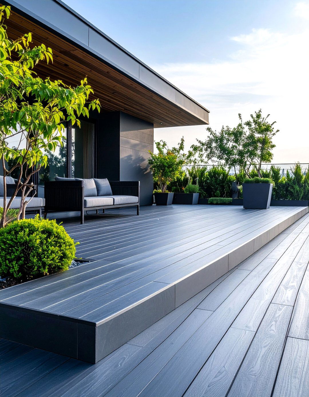 Modern Slate and Silver Contemporary Deck - 25 Two Tone Deck Color Schemes