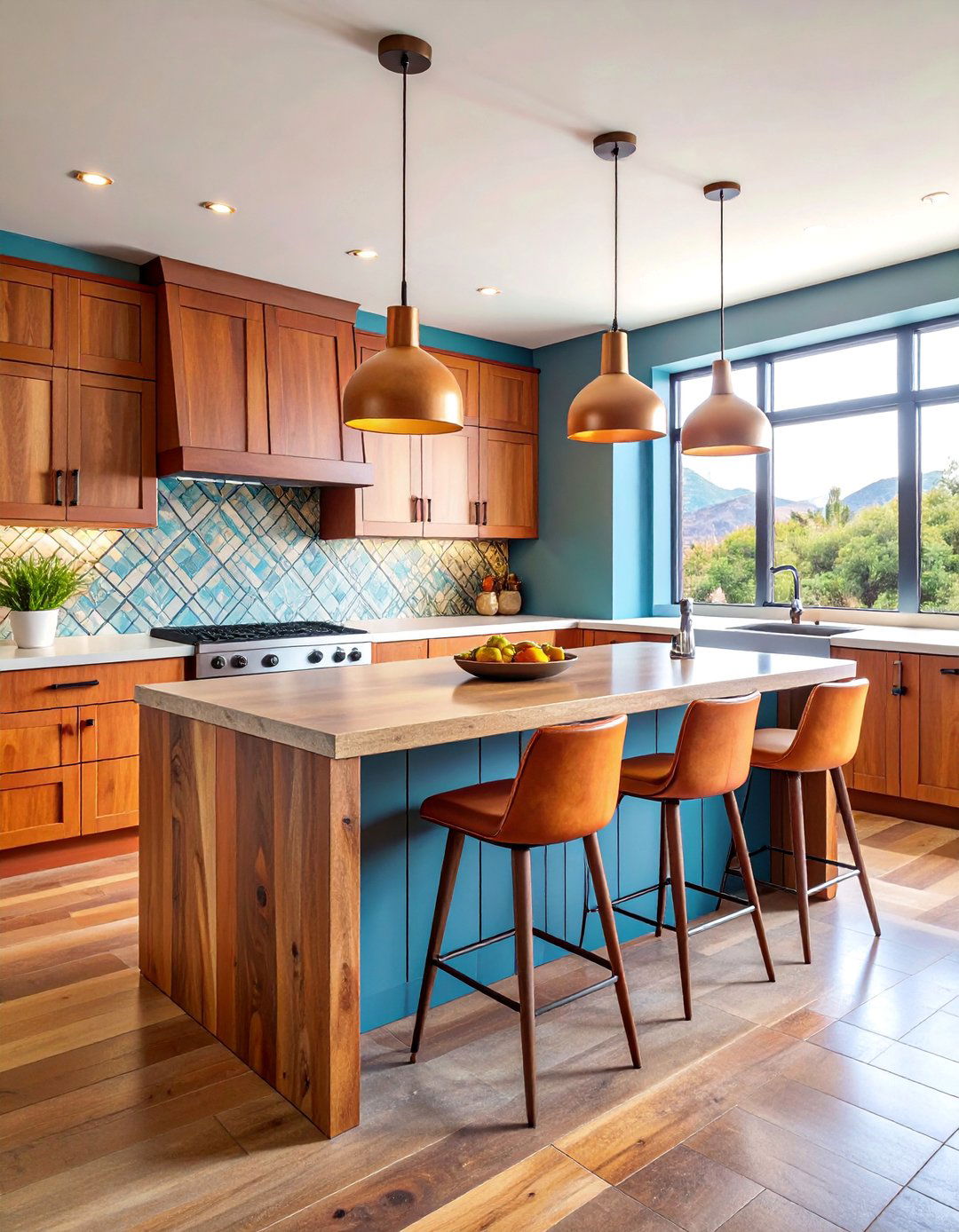 Modern Southwestern Kitchen Island with Live Edge Wood - 25 Southwest Interior Design Ideas