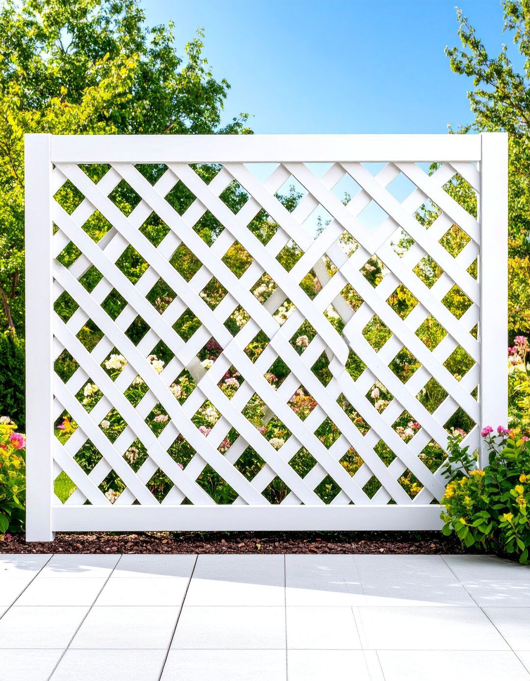 Modern Square Lattice Privacy Screen - 25 Deck Lattice Ideas
