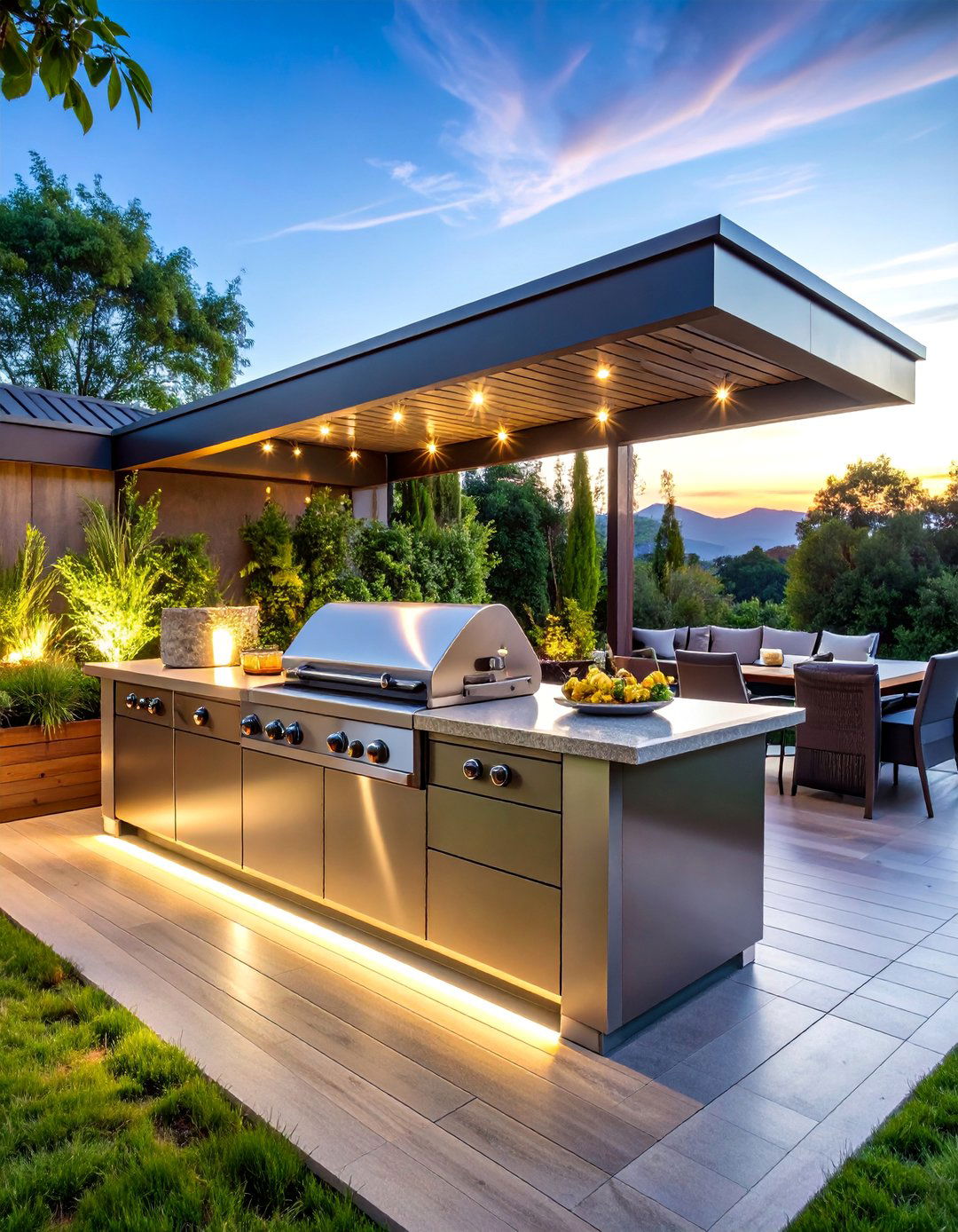 Modern Stainless Steel Grill Island with Clean Lines - 25 Grill Station Ideas