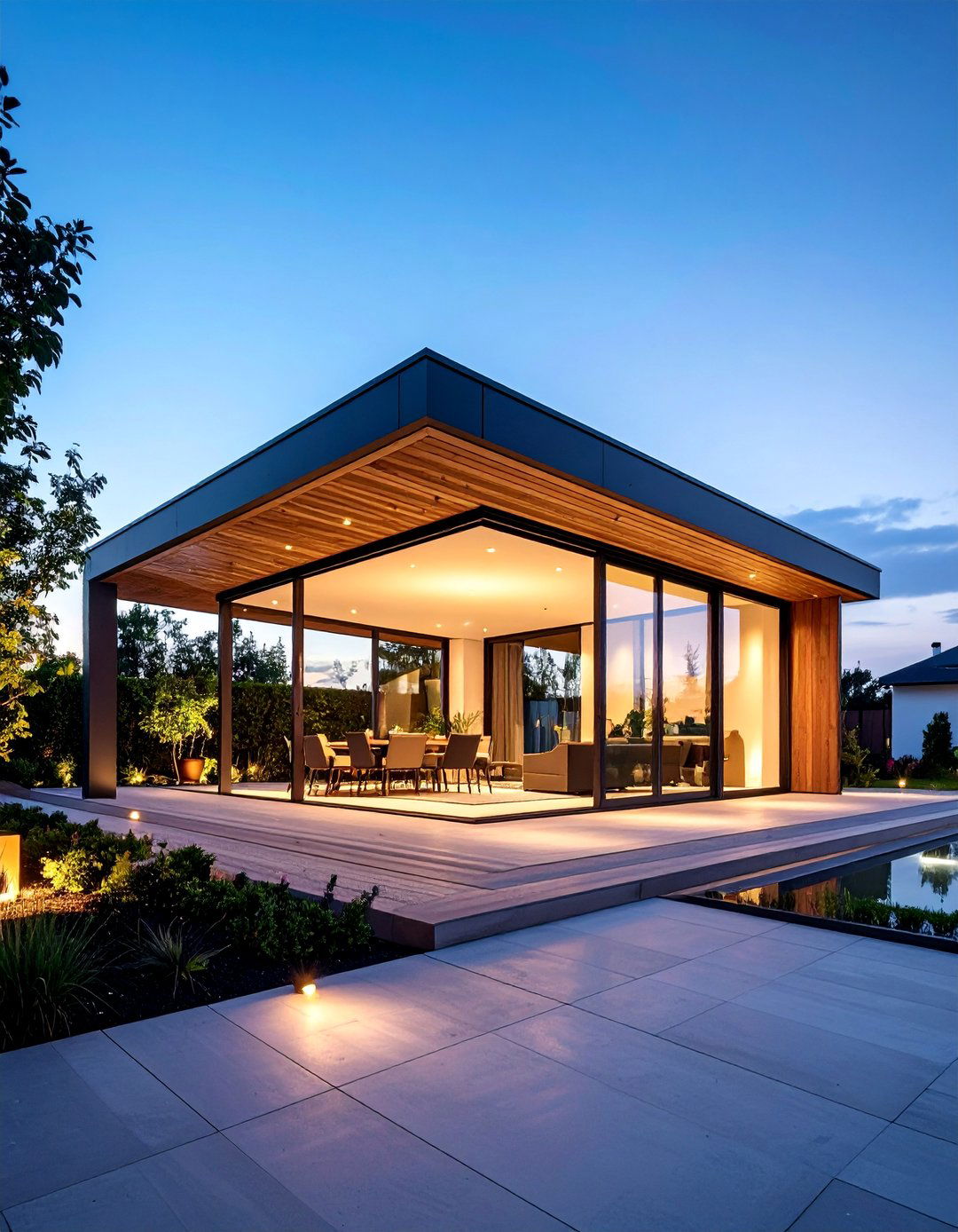 Modern Steel and Glass Minimalist Pavilion - 25 Backyard Gazebo Ideas