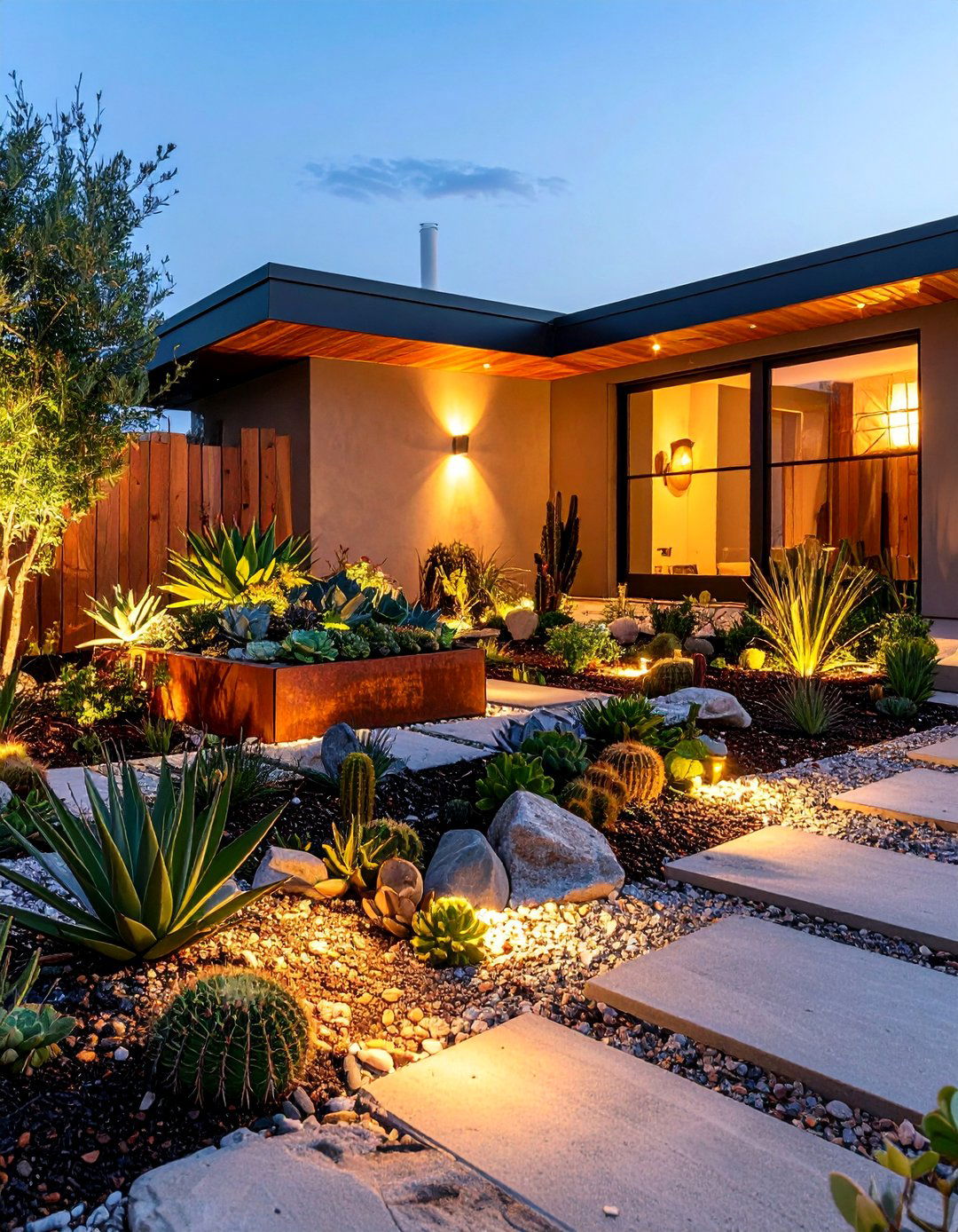 Modern Succulent Rock Garden - 25 Corner Garden Ideas