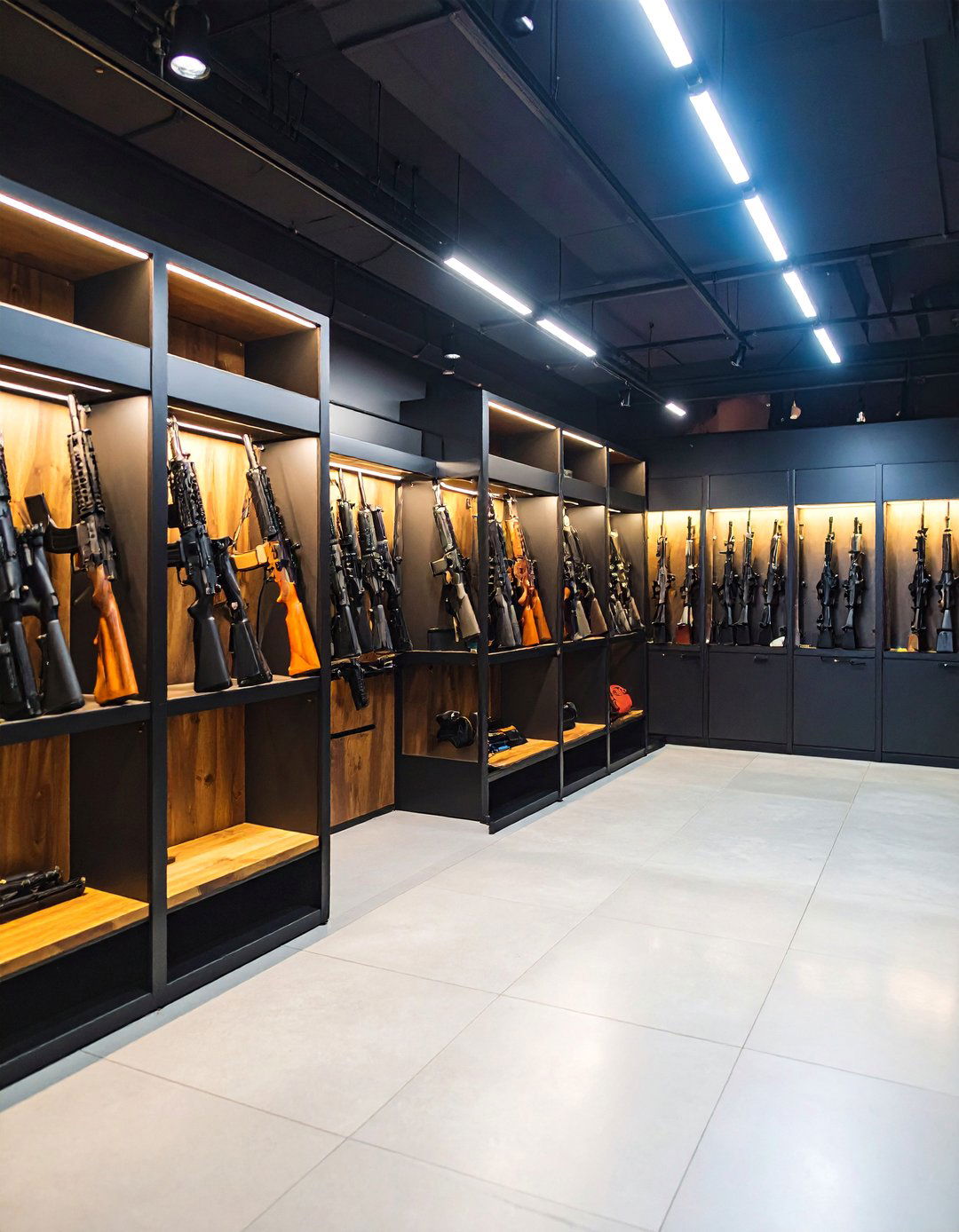 Modern Tactical Gun Room with Modular Storage Systems - 25 Gun Room Ideas