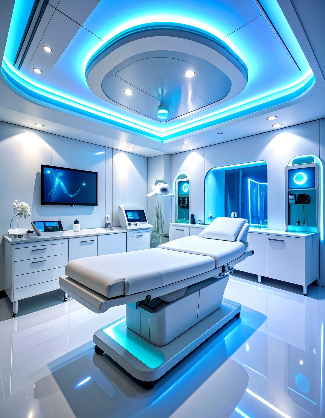 Modern Tech Integrated Facial Room with Smart Features - 25 Facial Room Ideas