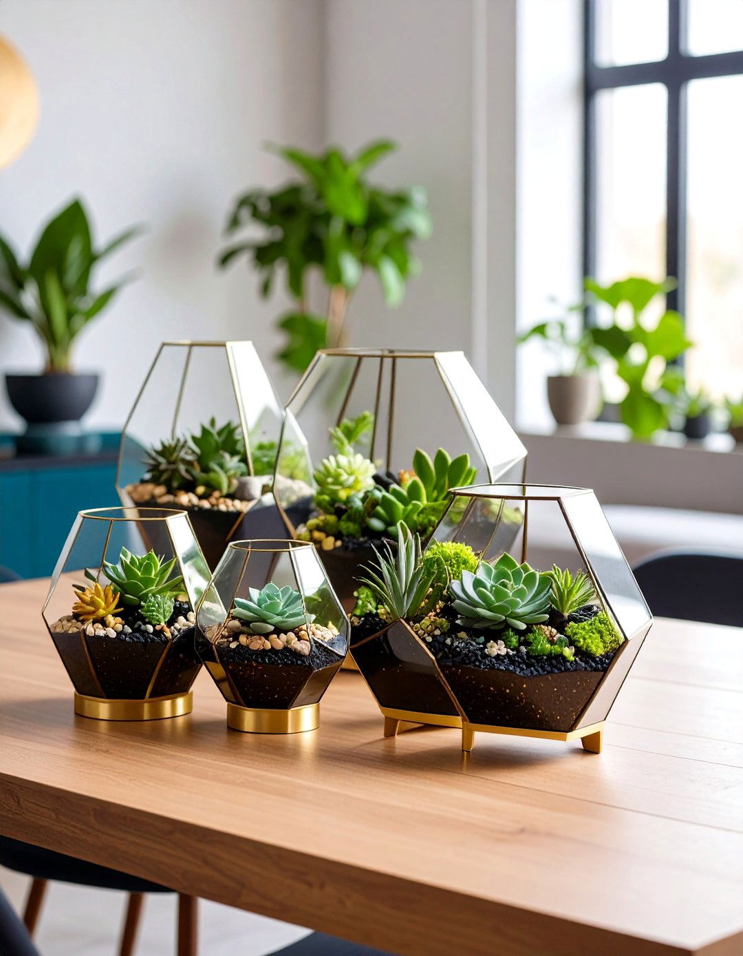 Modern Terrarium Landscape - 25 Black and Gold Centerpiece Ideas