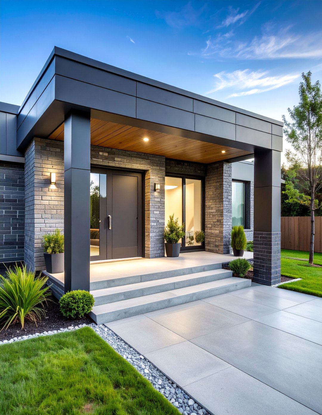 Modern Thin Brick Design - 25 Brick Porch Ideas