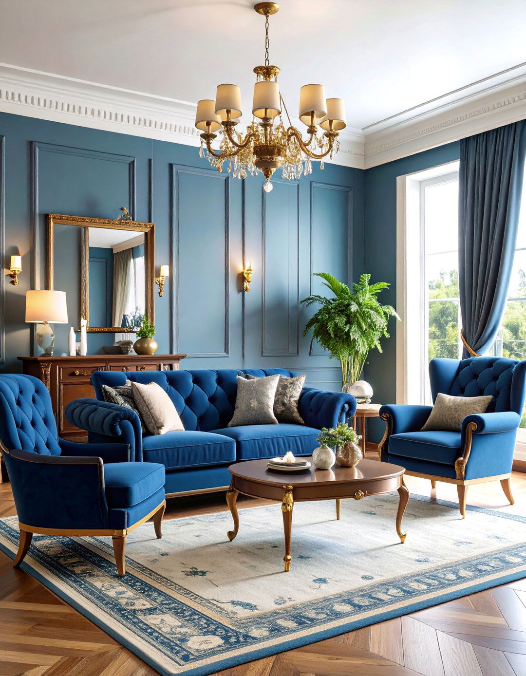 Modern Traditional Living Room with Vintage Accents - 25 Large Living Room Ideas