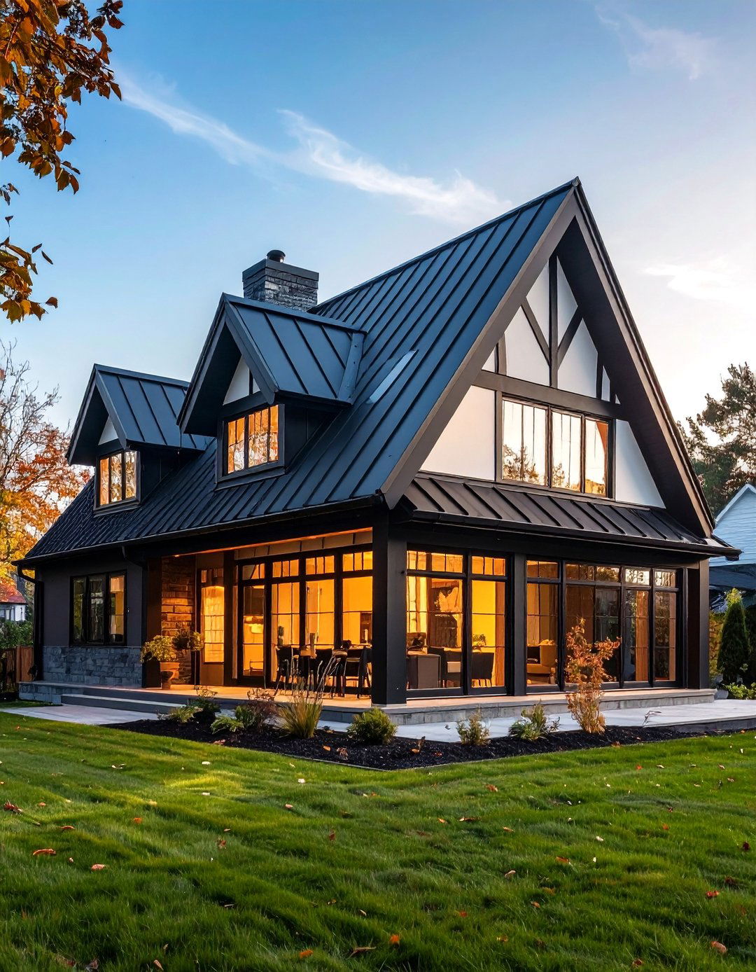 Modern Tudor Exterior with Metal Roofing Systems - 25 Modern Tudor Exterior Inspiration