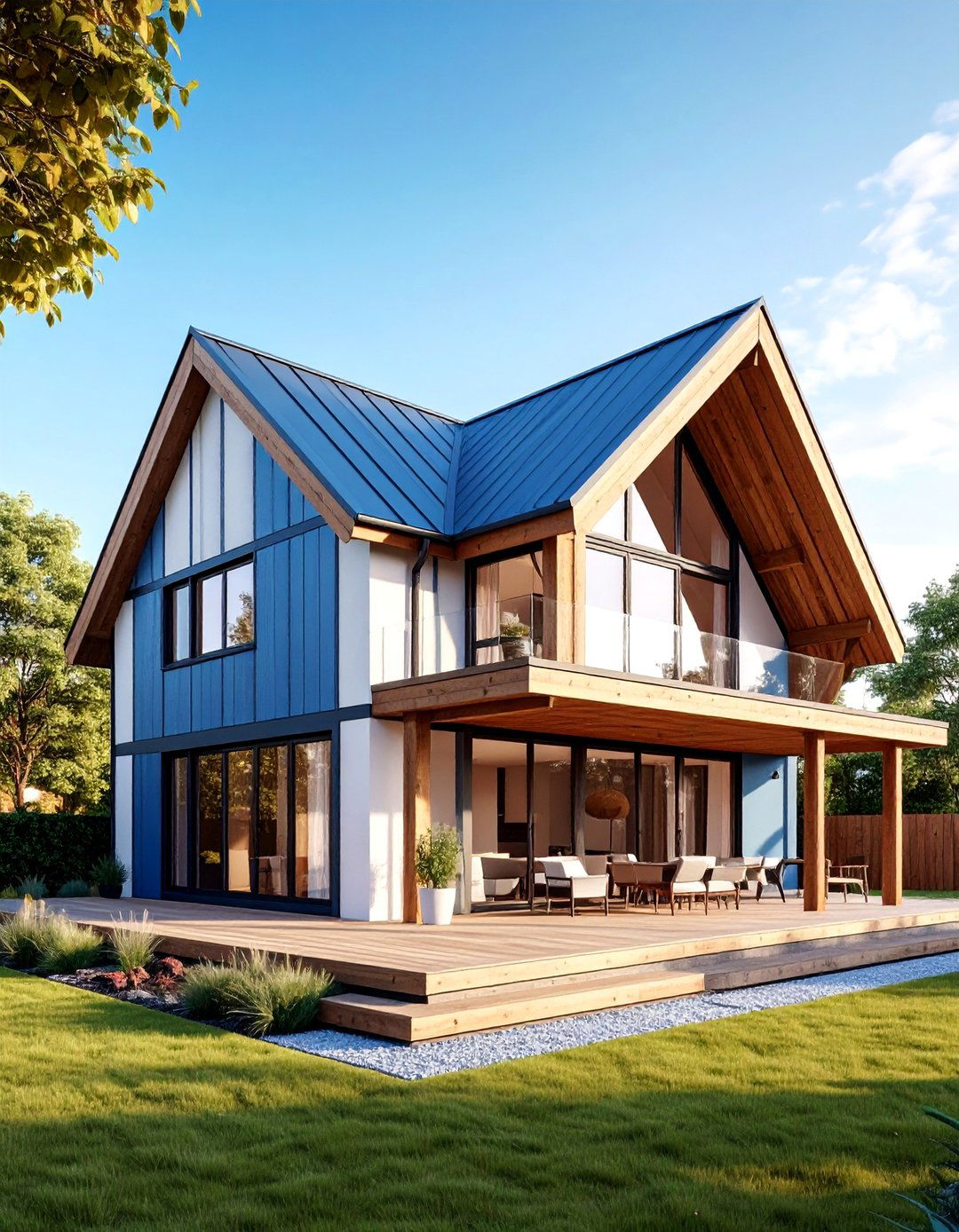 Modern Tudor Exterior with Minimalist Half Timber Detailing - 25 Modern Tudor Exterior Inspiration
