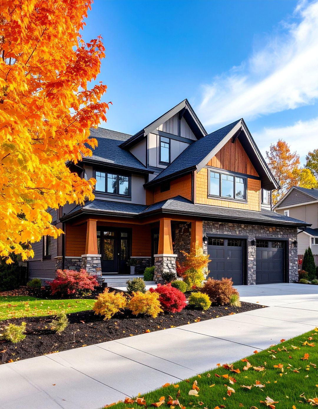 Modern Tudor Exterior with Mixed Height Gable Compositions - 25 Modern Tudor Exterior Inspiration
