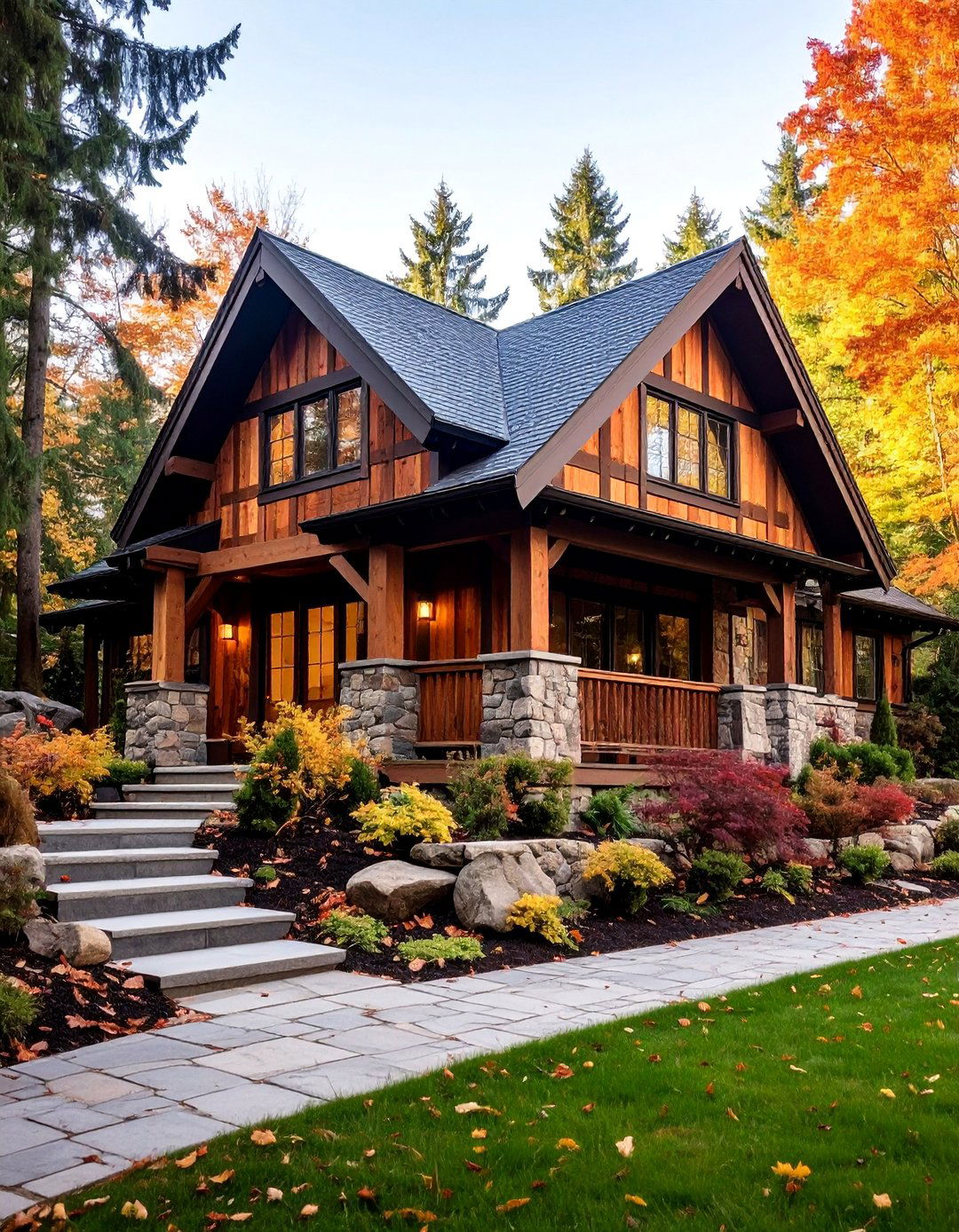 Modern Tudor Exterior with Rustic Wood Siding Accents - 25 Modern Tudor Exterior Inspiration