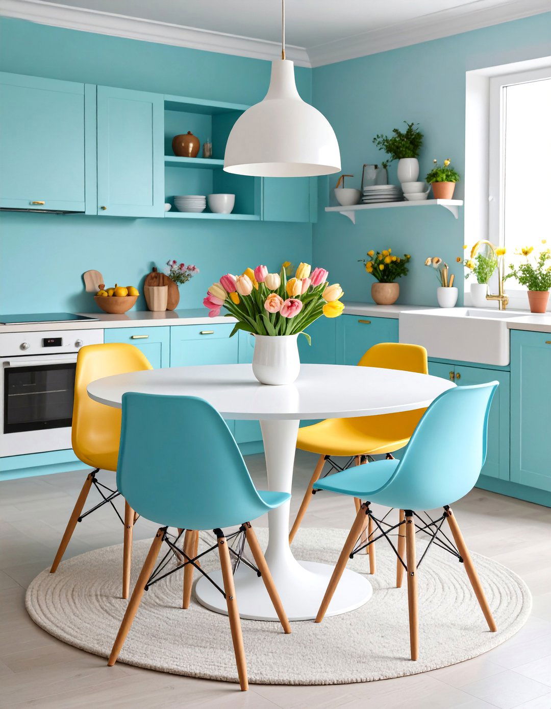 Modern Tulip Table with Sculptural Elegance - 25 Small Kitchen Table Ideas