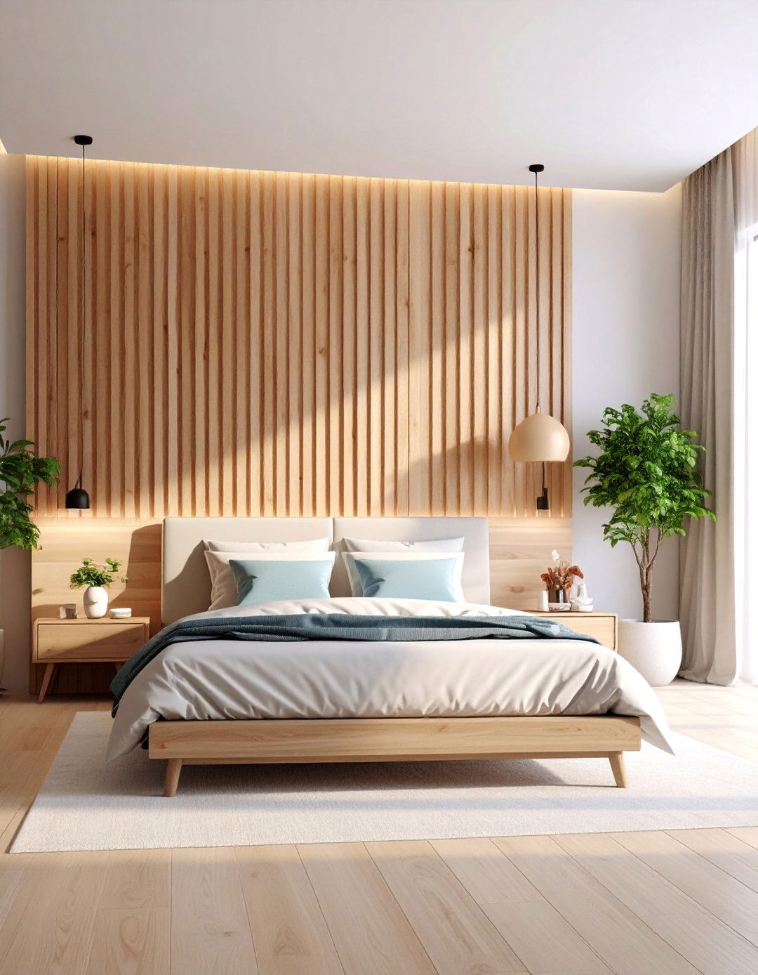 Modern Vertical Slat Panel Feature Wall - 25 Wall Molding Ideas