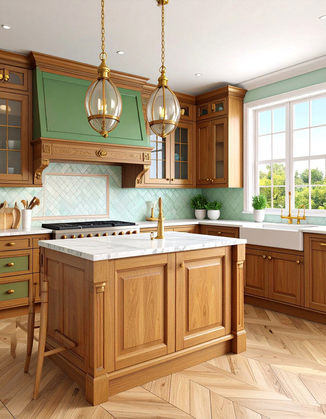 Modern Victorian Kitchen with Ornate Cabinetry Details - 25 Victorian Interior Design Ideas