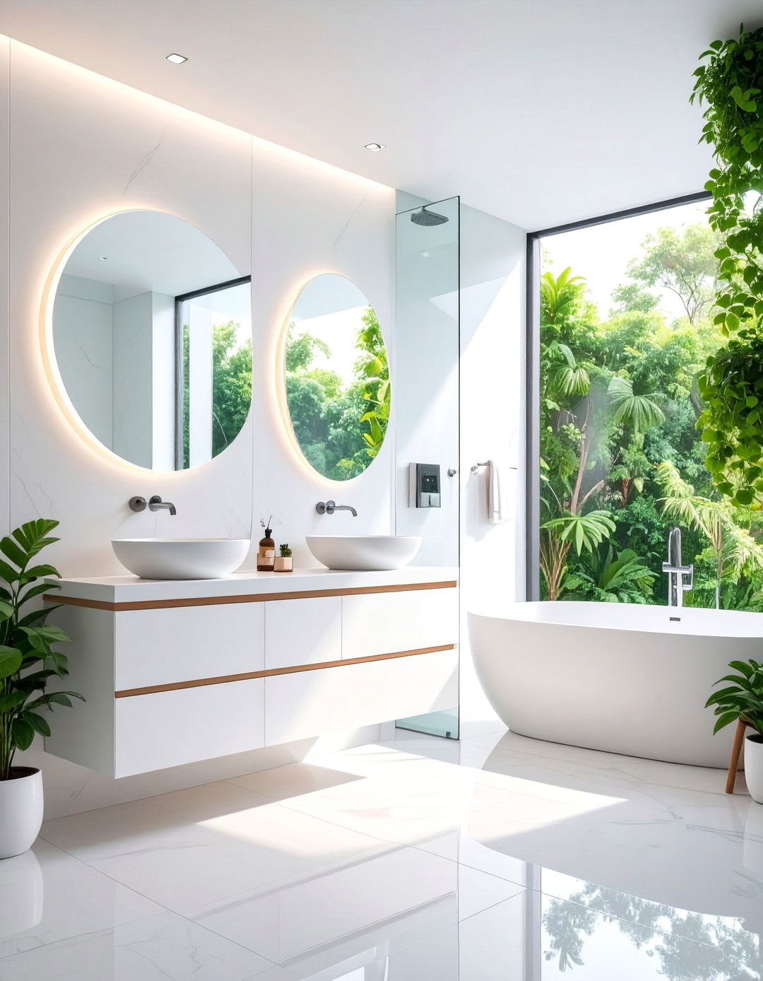 Modern White Bathroom with Smart Technology - 25 White Bathroom Ideas