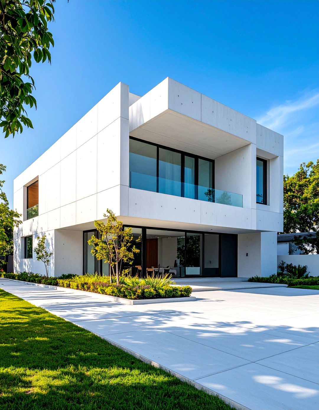 Modern White Concrete Block - 25 White Home Exterior Ideas