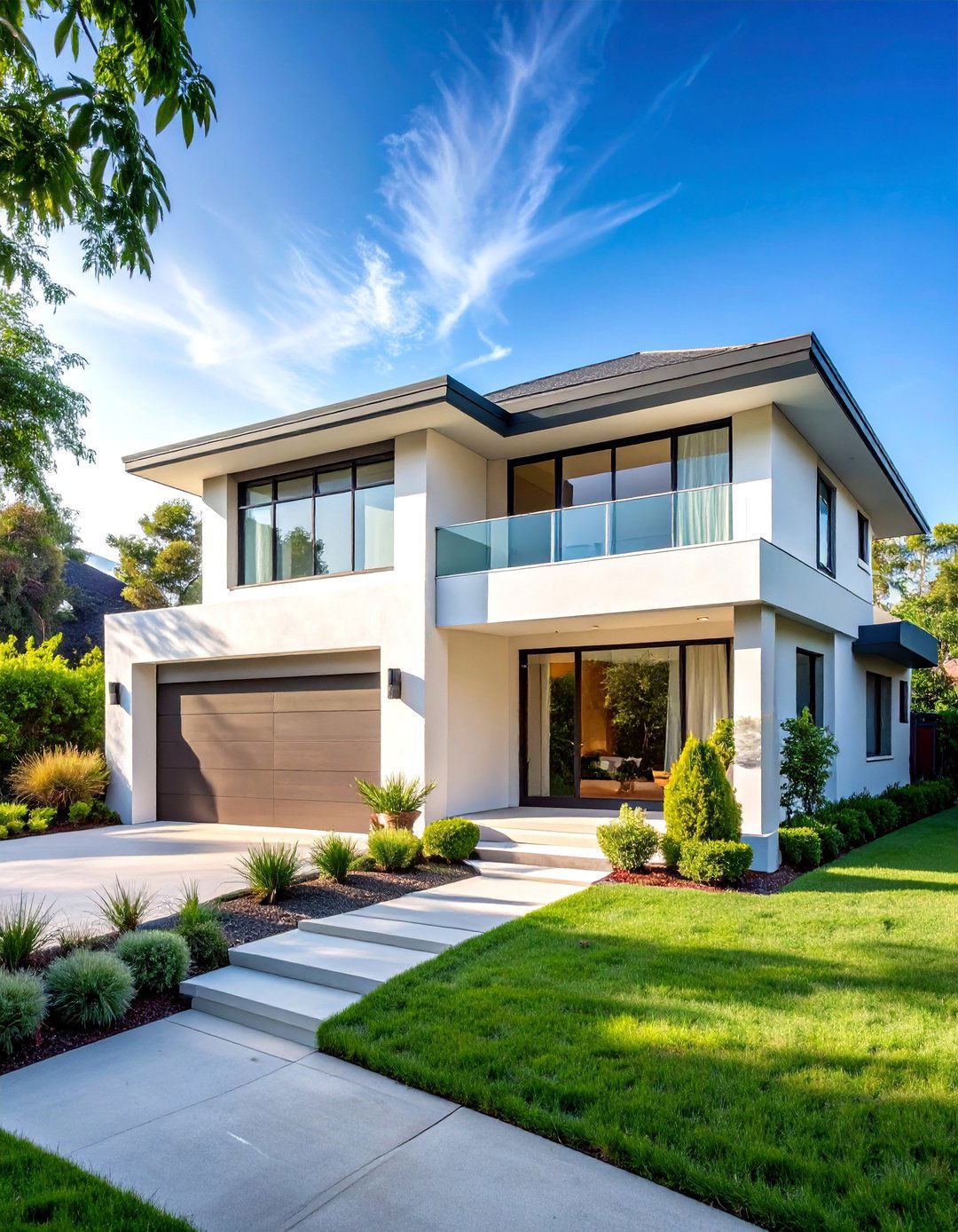 Modern White Stucco Contemporary Home - 25 White Home Exterior Ideas