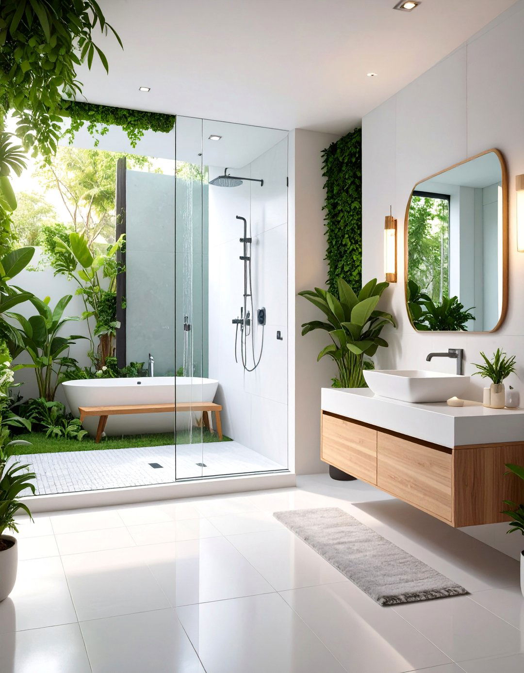 Modern White Tile Walk In Shower Bathroom - 25 White Tile Bathroom Ideas