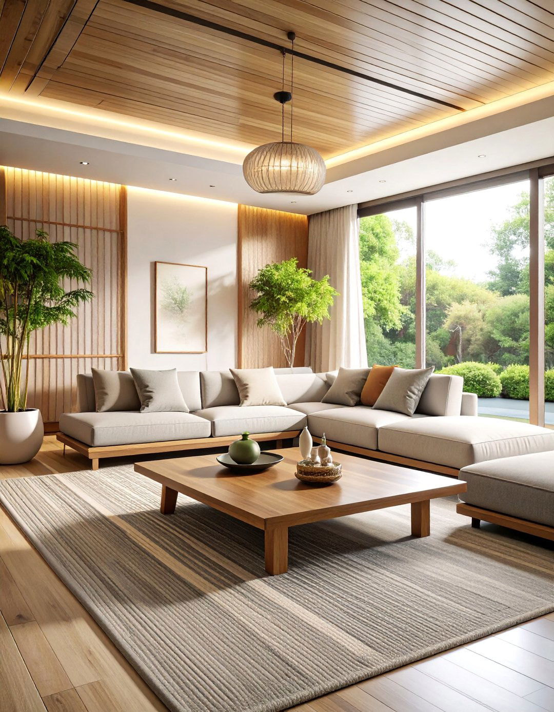 Modern Zen Grey and Beige Living Room - 25 Grey and Beige Living Room Ideas