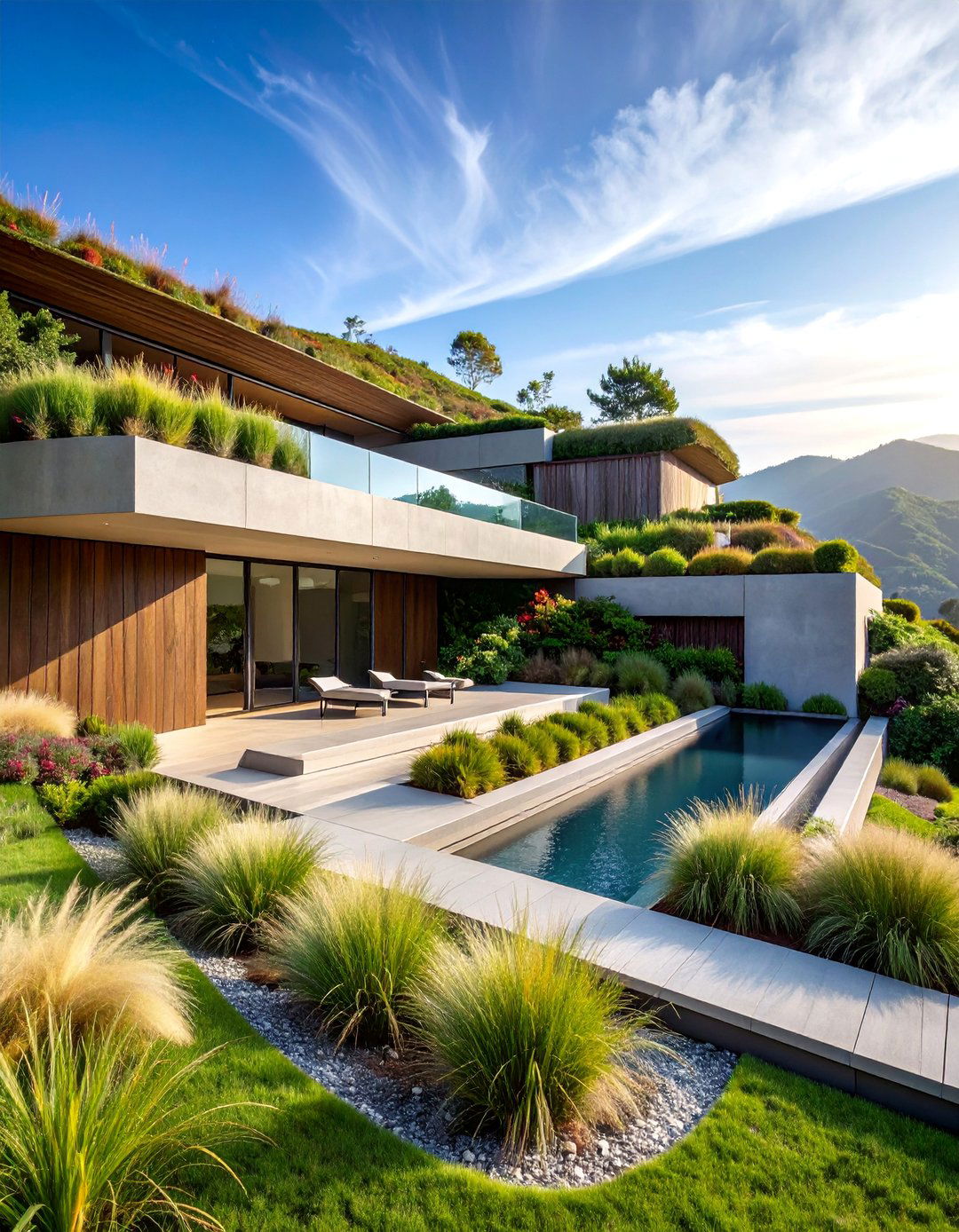 Modern Zen Hillside Garden - 25 Hillside Terraced Garden Ideas