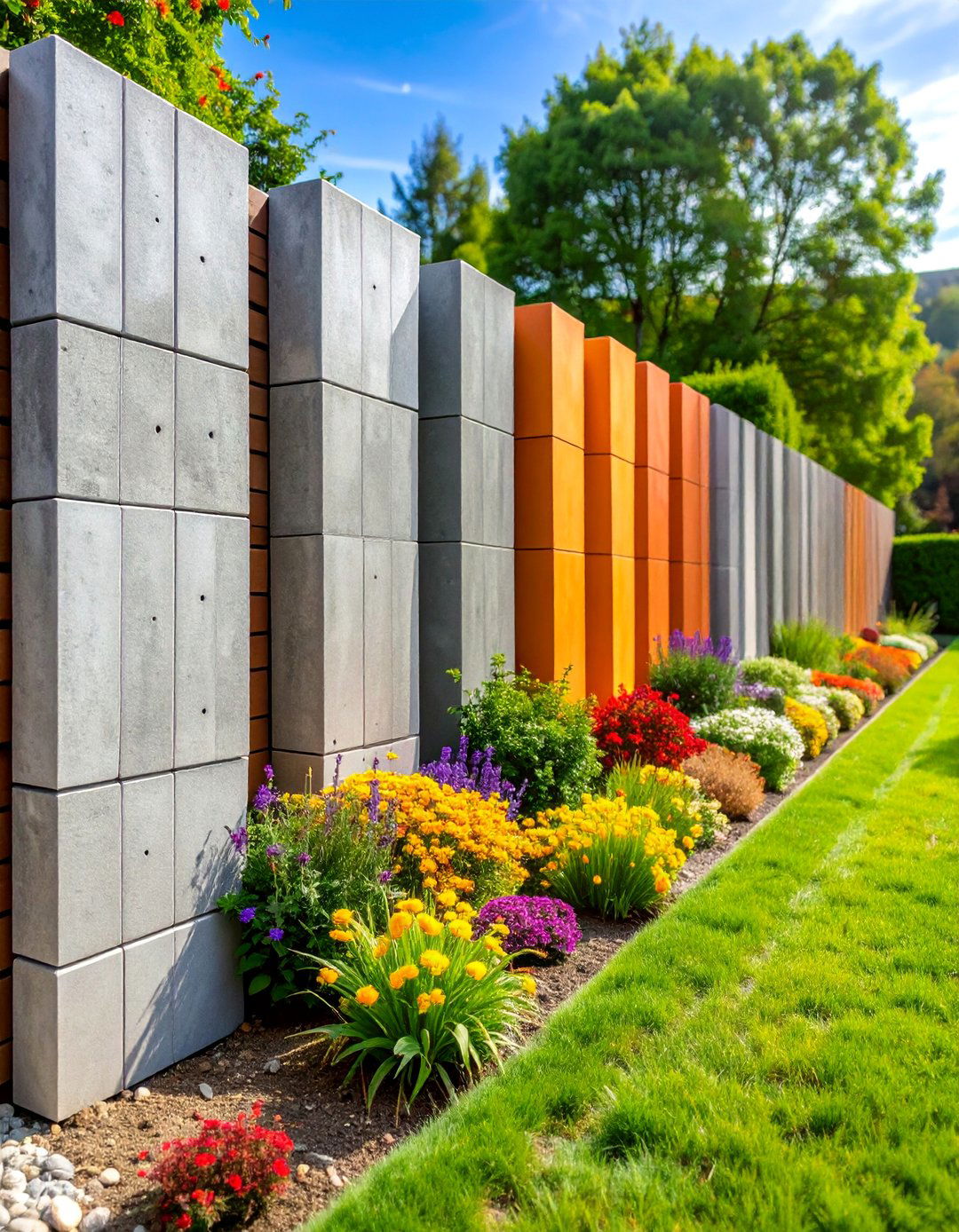 Modular Concrete Garden Walls - 25 Concrete Garden Ideas