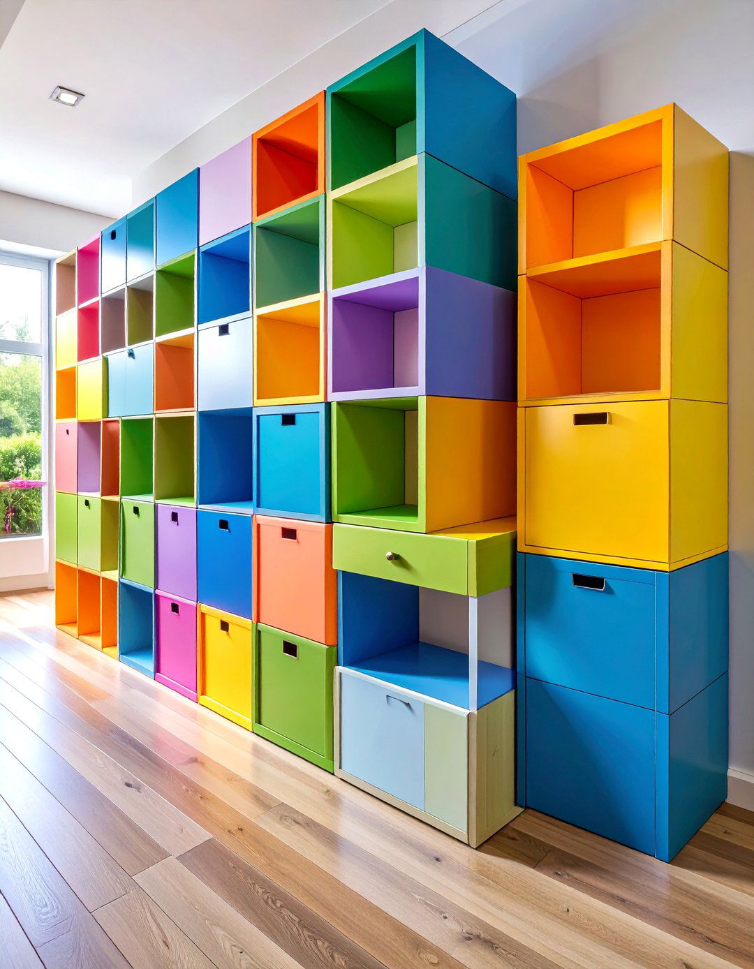 Modular Cube Hallway Storage with Stackable Components - 25 Hallway Storage Ideas