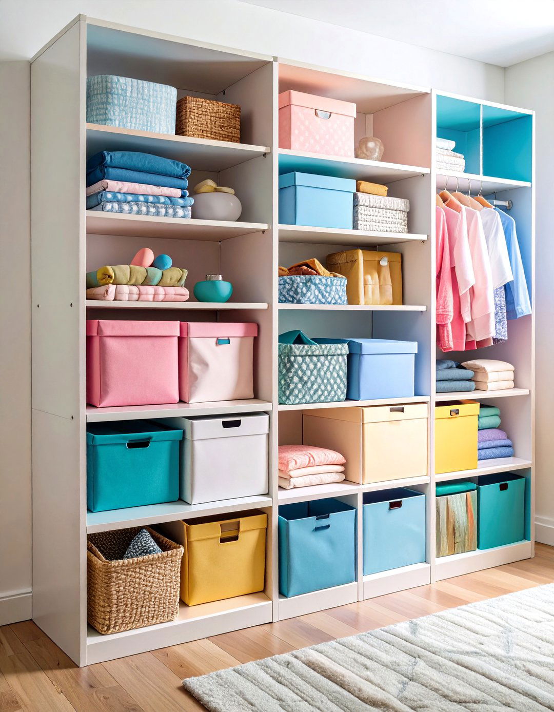 Modular Cube Storage Sloped System - 25 Sloped Ceiling Closet Ideas