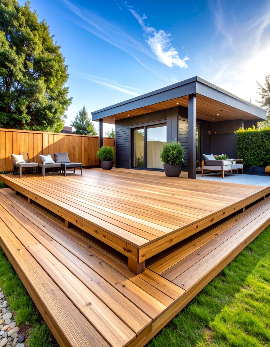 Modular Deck System with Removable Sections - 25 Backyard Deck Ideas on a Budget