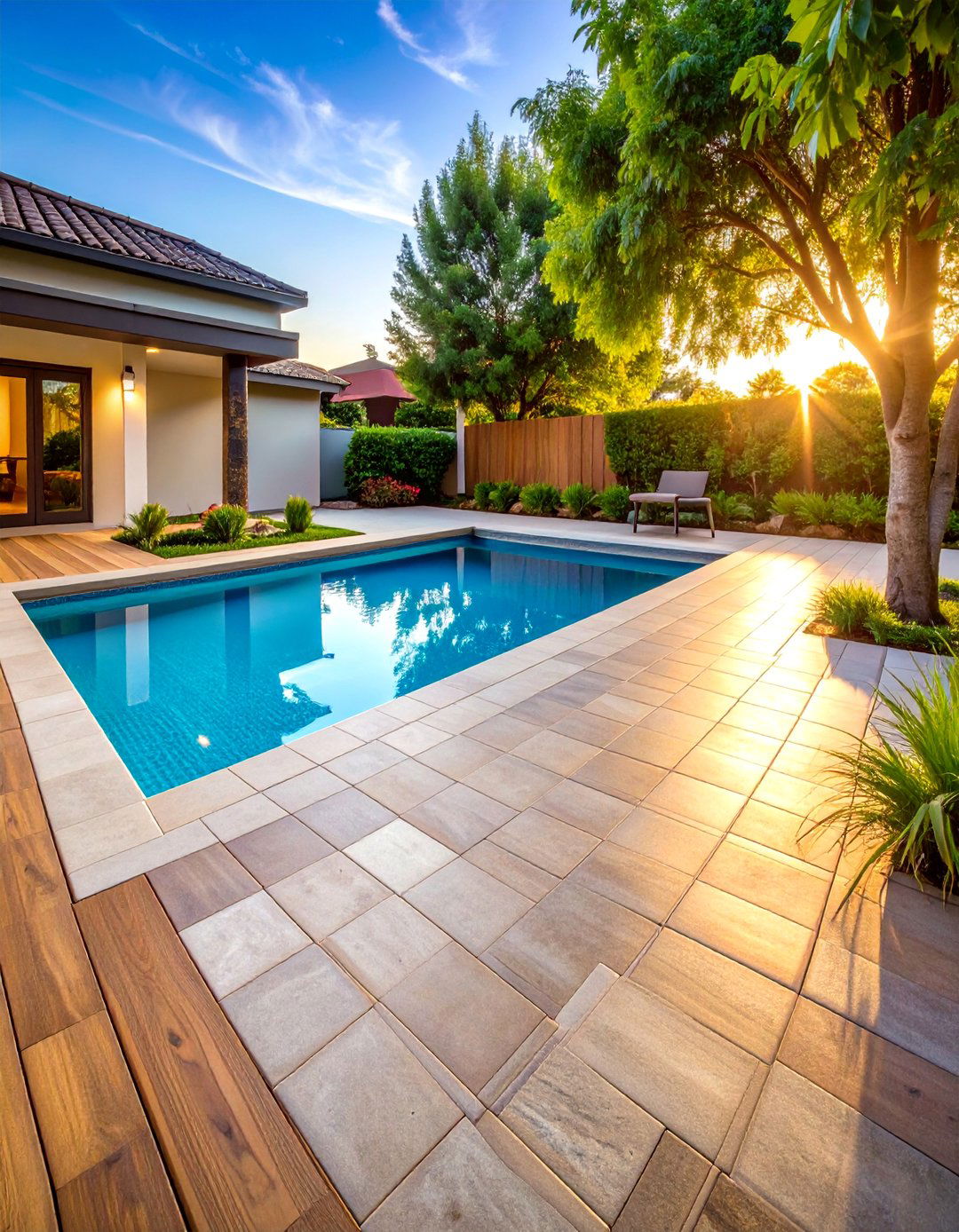 Modular Deck Tile System with Snap Together Installation - 25 Above Ground Pool Walkway Ideas