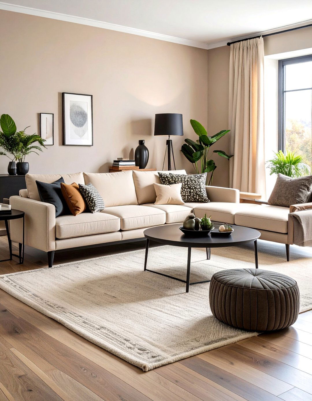 Modular Furniture Black Beige Living Room - 25 Black and Beige Living Room Ideas