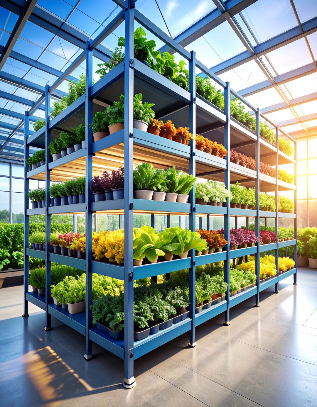 Modular Greenhouse Shelving System with Interchangeable Components - 25 Greenhouse Shelving Ideas