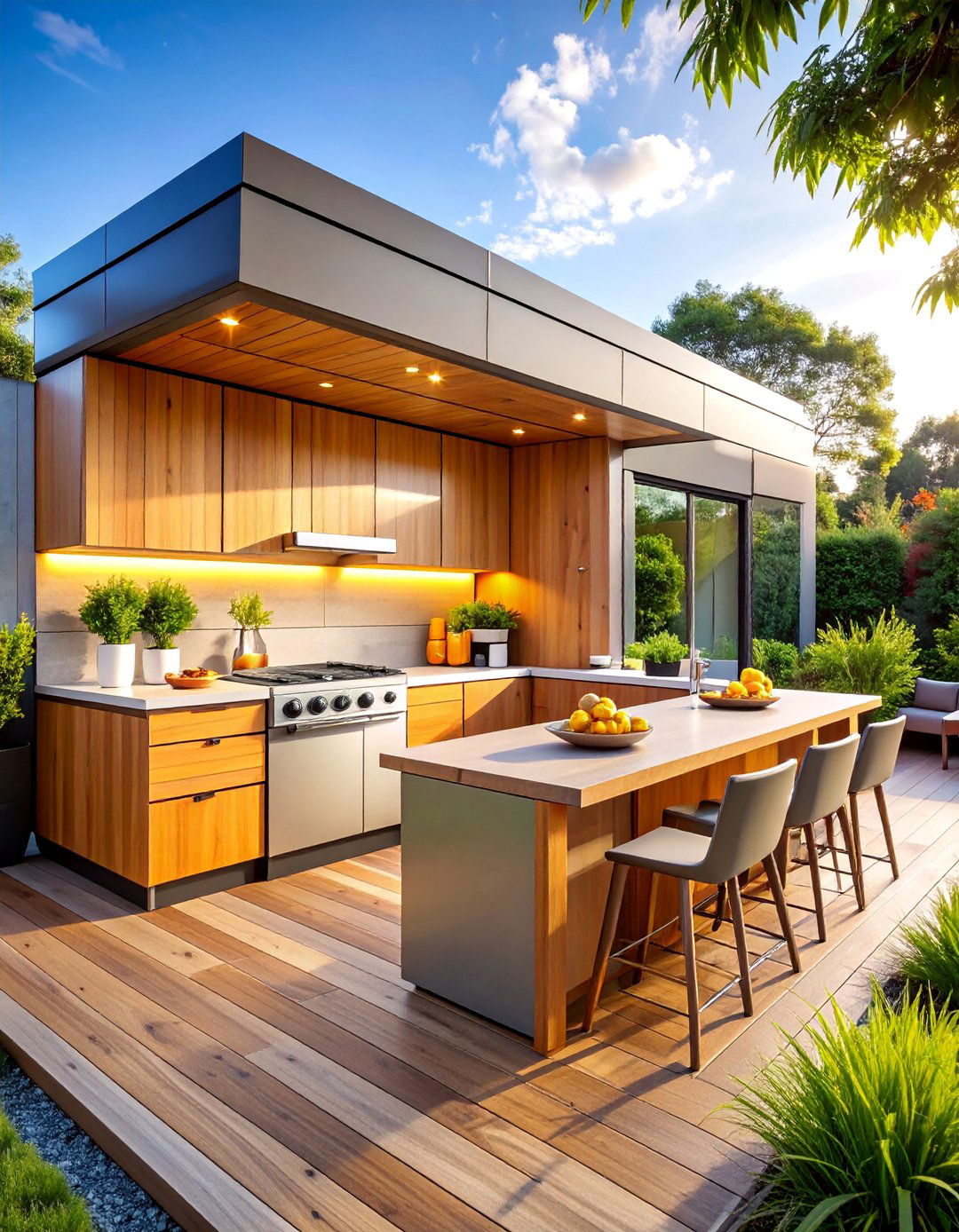 Modular Outdoor Kitchen with Flexible Components - 25 Outdoor Kitchen Designs