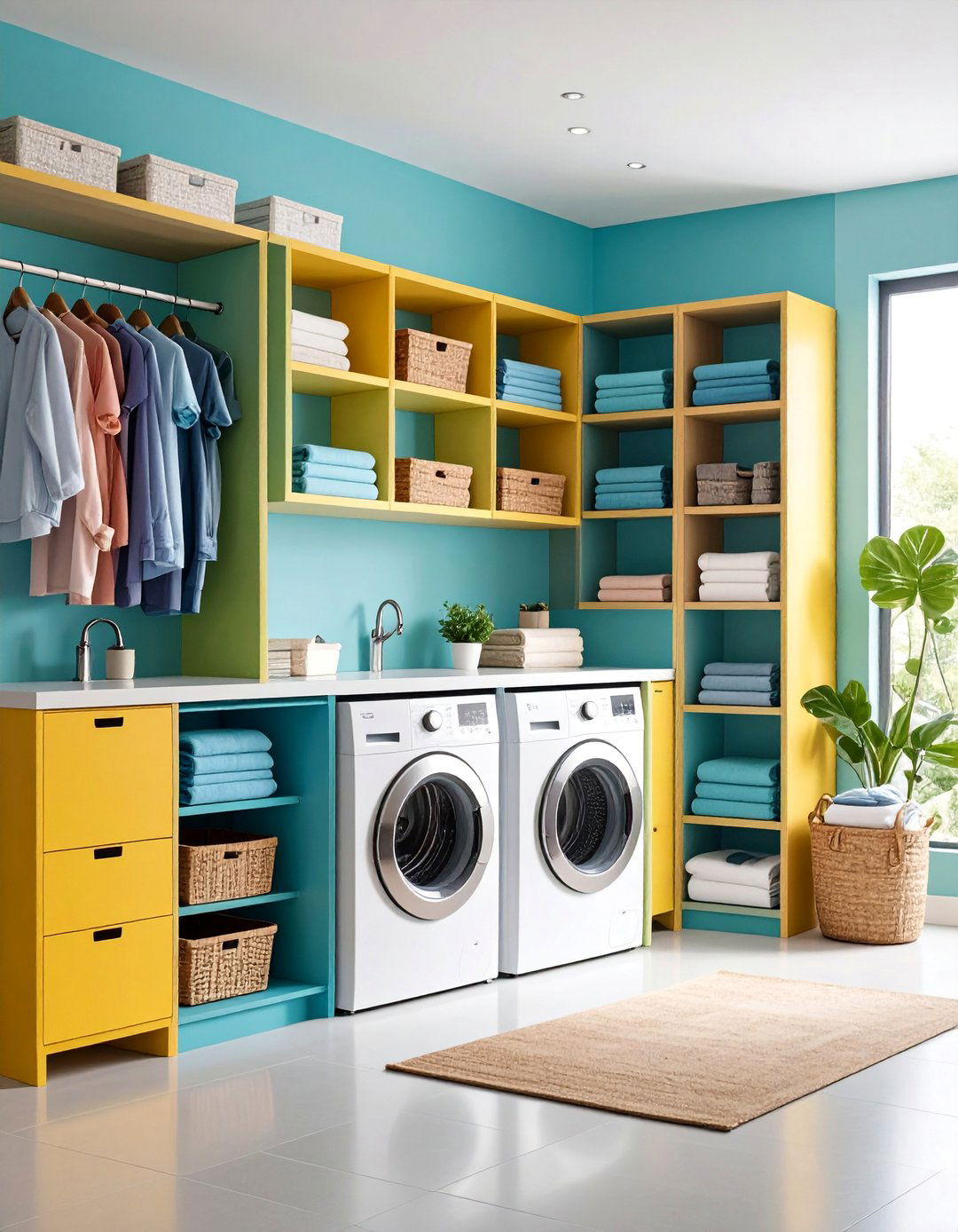 Modular Shelving System with Interchangeable Components - 25 Laundry Room Storage Ideas