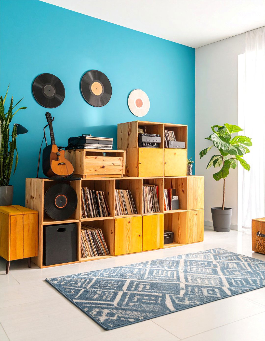 Modular Stackable Storage Cubes - 25 Vinyl Record Storage Ideas