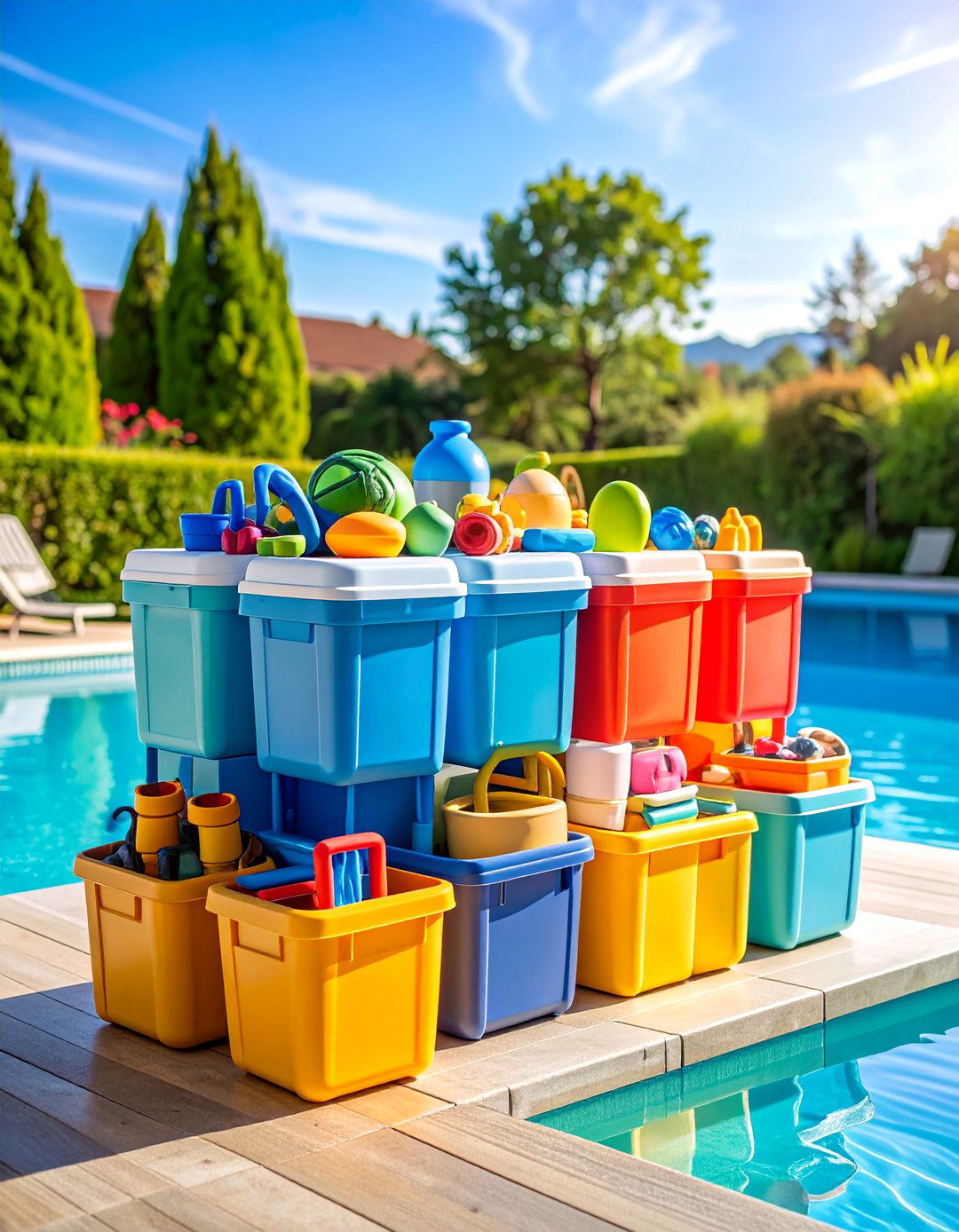 Modular Storage Cube System for Pool Accessories - 25 Outdoor Storage Ideas