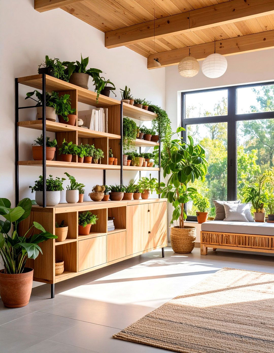 Modular Storage Wall System - 25 Mid-century Modern Sunroom Ideas
