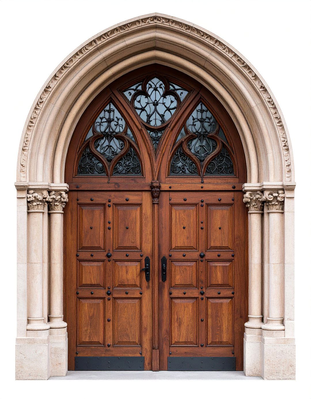 Monastery Door with Cross Shaped Iron Reinforcement - 25 Gothic Front Door Ideas
