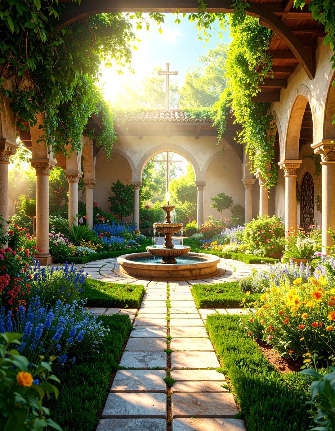 Monastery Garden with Cruciform Layout - 25 Formal Garden Ideas