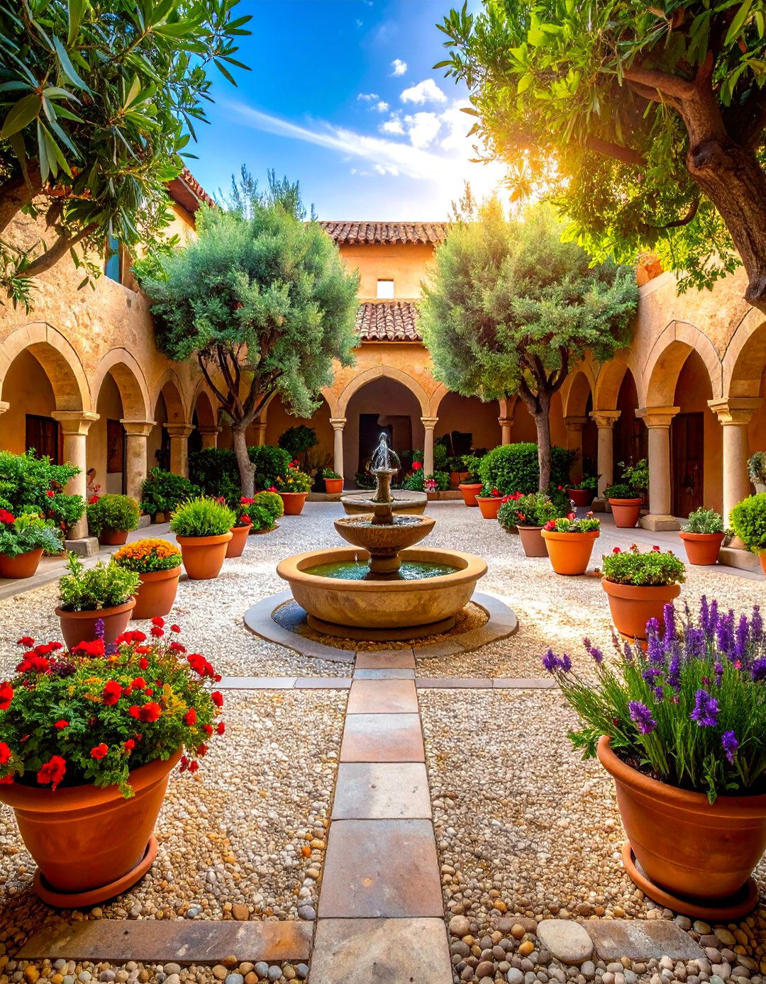 Monastery Garden with Enclosed Herb Squares - 25 Greek Garden Ideas