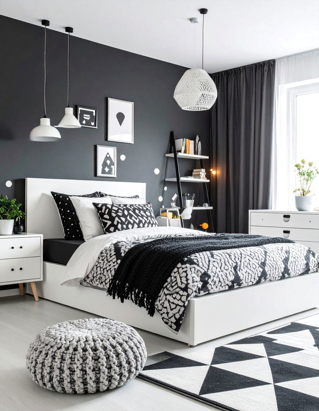 Monochromatic Black and White Teen Bedroom - 25 Teen Bedroom Ideas