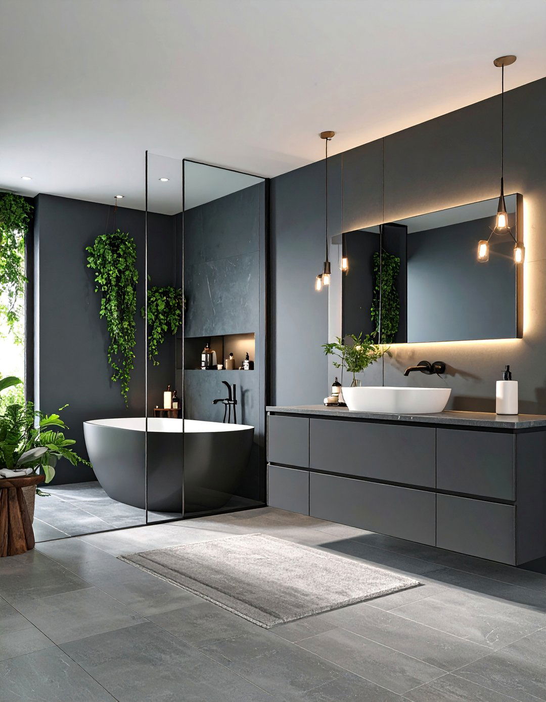 Monochromatic Color Scheme Design - 25 Small Master Bathroom Ideas