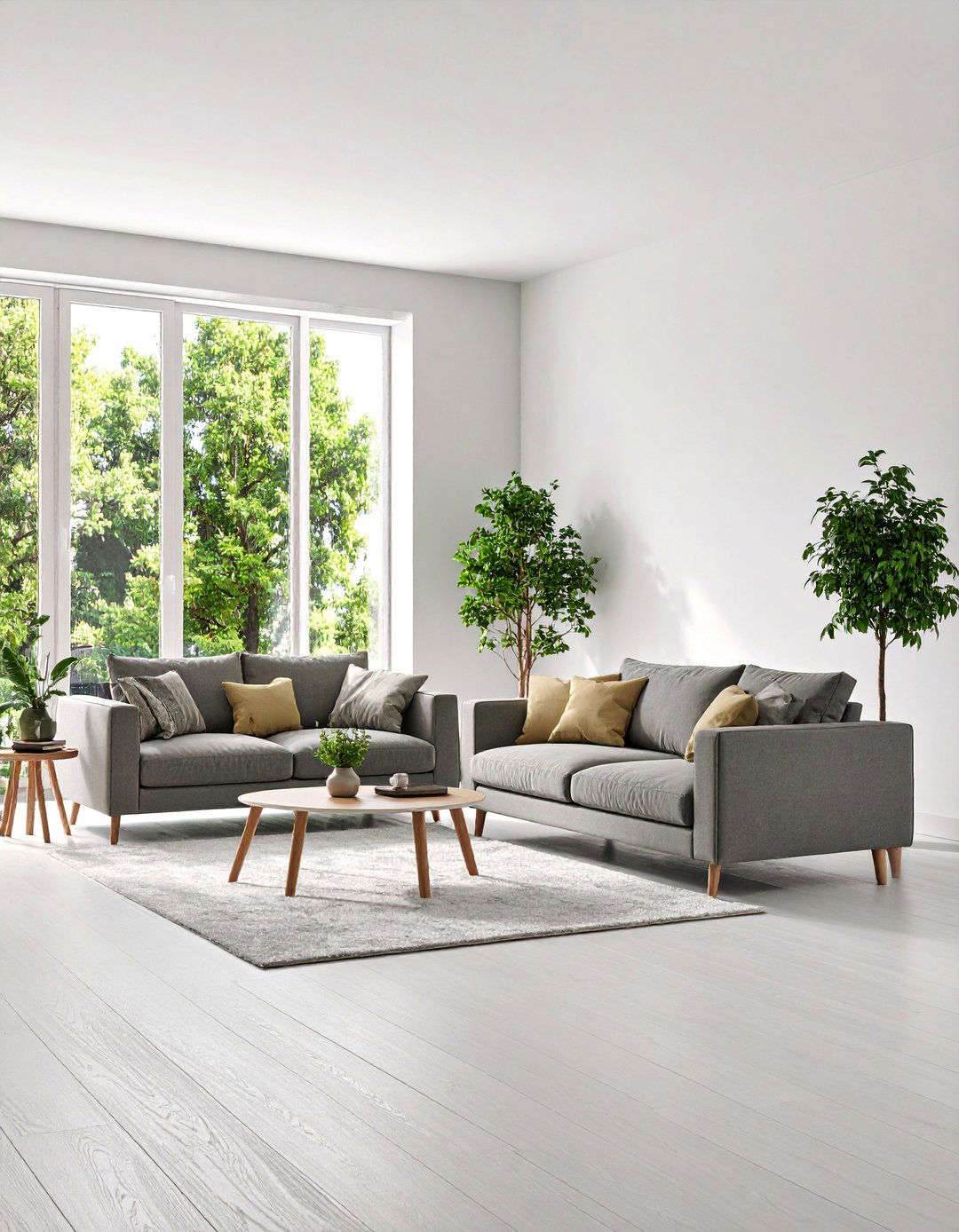 Monochromatic Color Symmetrical Scheme - 25 Symmetrical Living Room Ideas