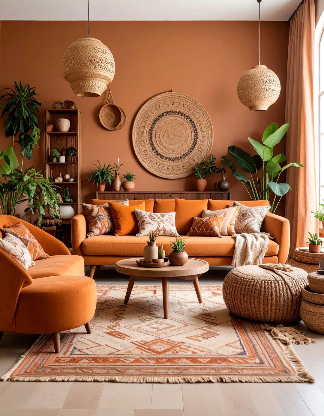 Monochromatic Earth Tone Boho Living Room - 25 Minimalist Modern Boho Living Room Ideas