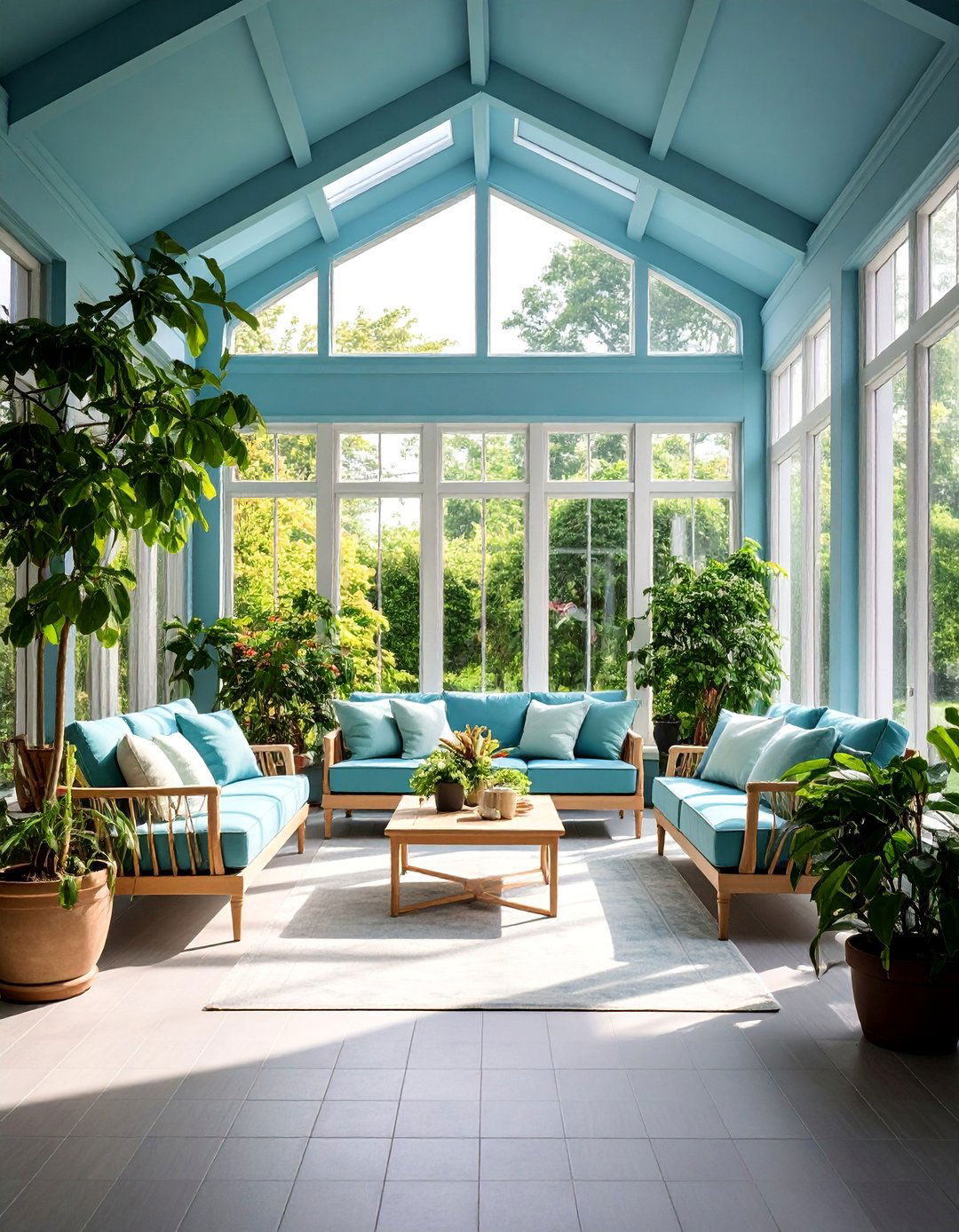 Monochromatic Elegance Sunroom with Sophisticated Color Depth - 25 Small Sunroom Ideas