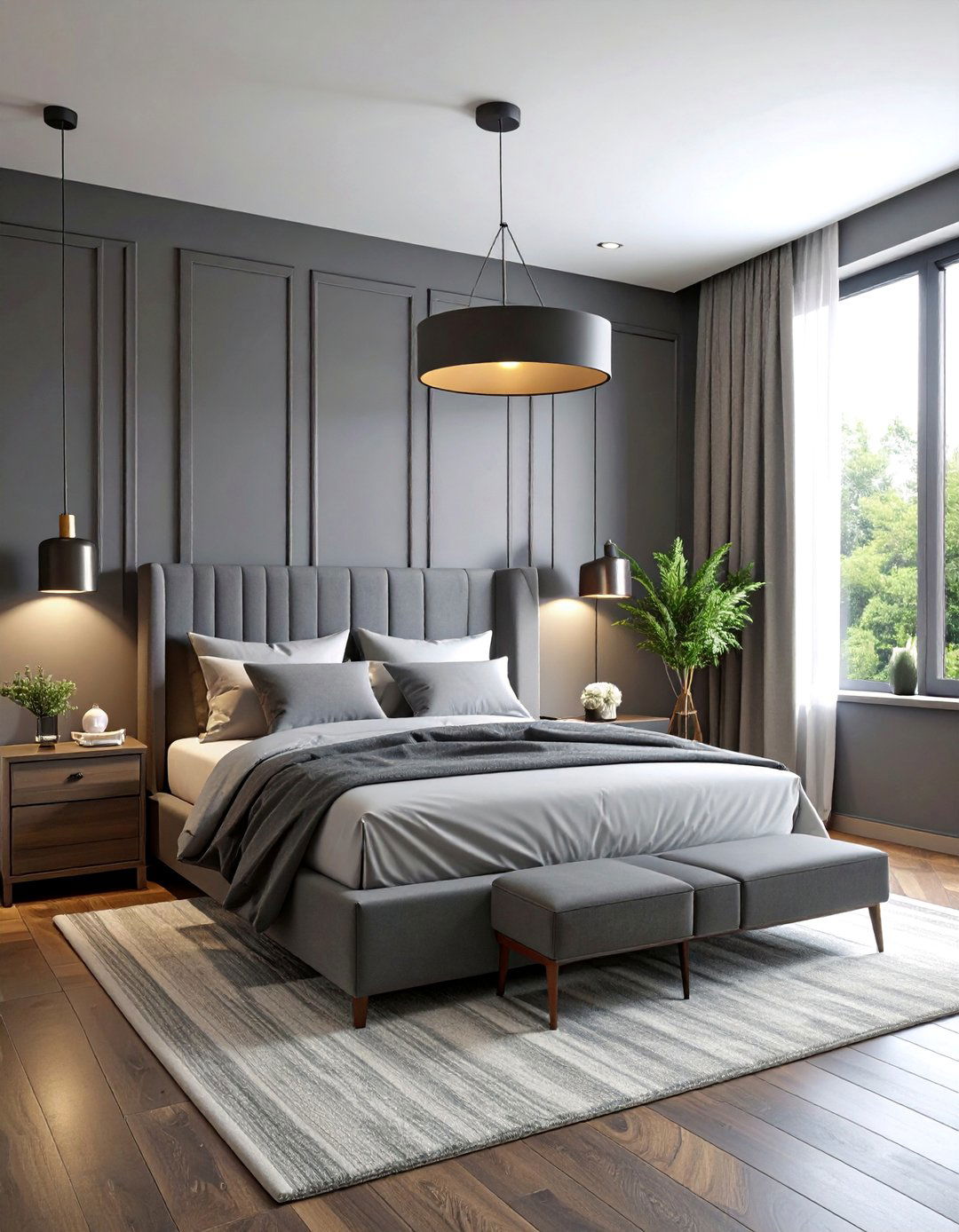 Monochromatic Gray Bedroom with Accent Lighting - 25 Modern Bedroom Ideas