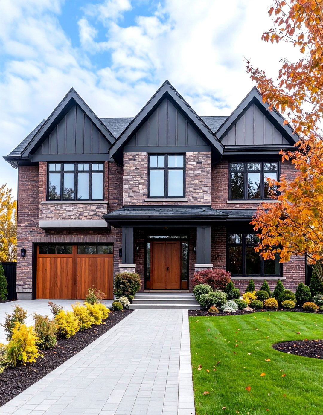 Monochromatic Gray Design - 25 Exterior Brick Paint Color Ideas
