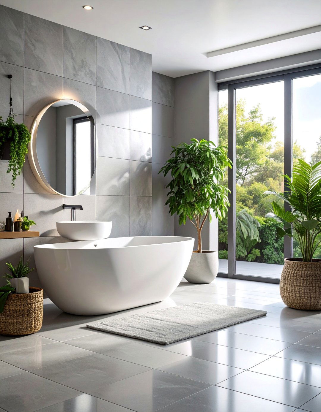 Monochromatic Gray Sophistication - 25 Small Bathroom Flooring Ideas