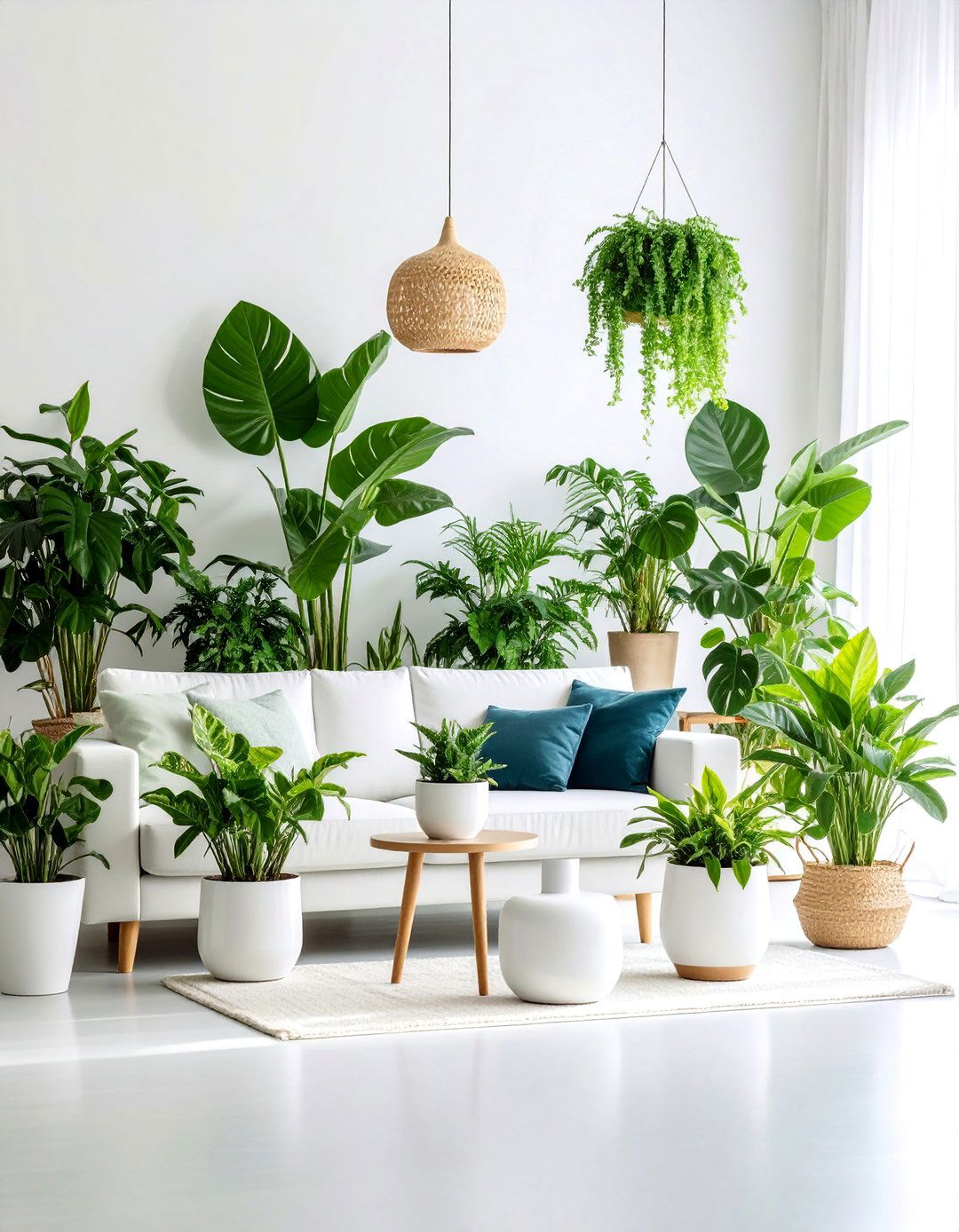 Monochromatic Green Plant Scheme - 25 Ways Decorating With Plants
