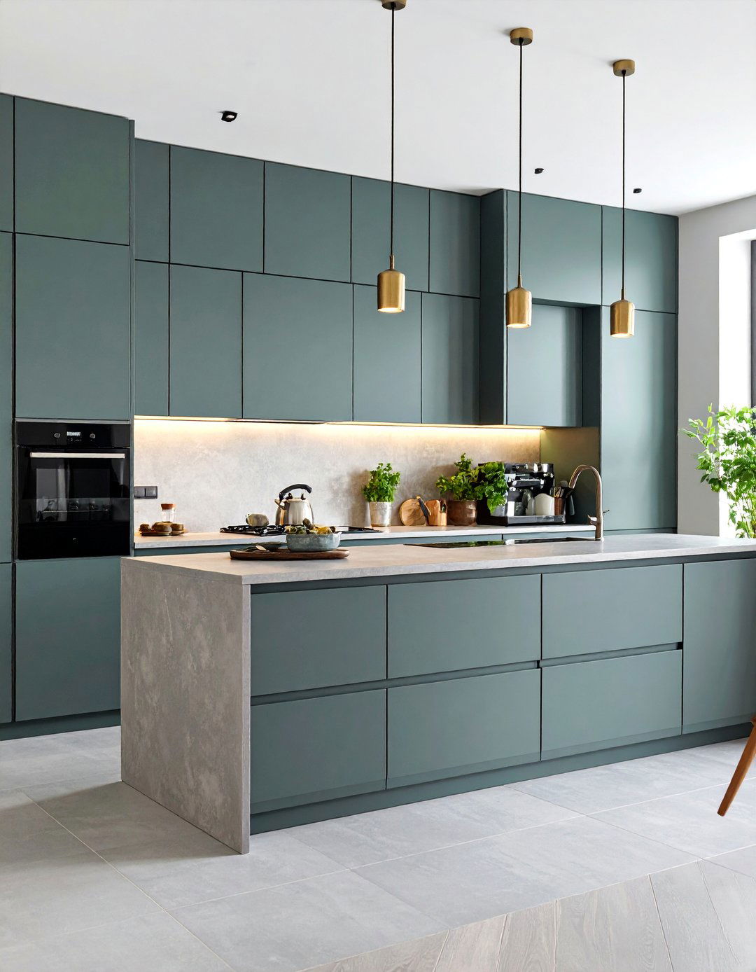 Monochromatic Grey Microcement Kitchen with Tonal Variations - 25 Microcement Kitchen Ideas