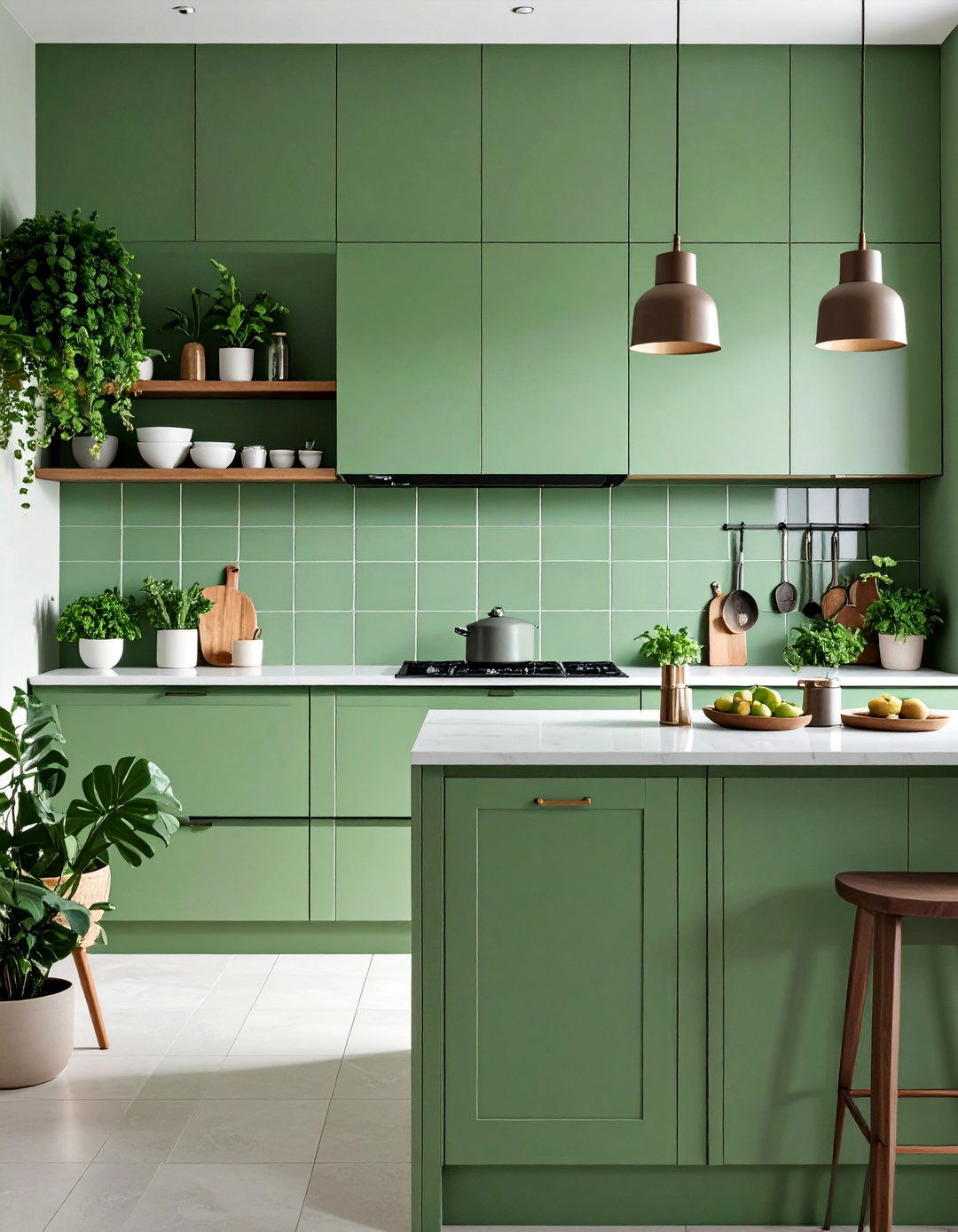 Monochromatic Large Format Tiles - 25 Kitchen Splashback Ideas